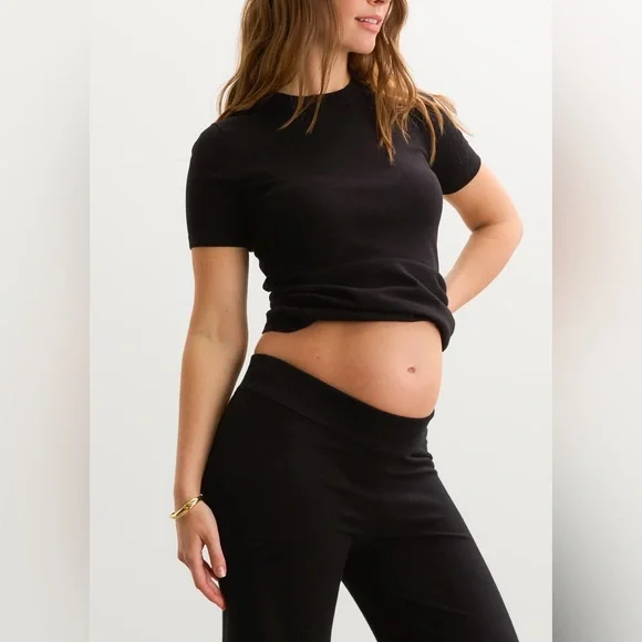 NWT Hatch Maternity The Softsculpt Knit Tee, Black, SIZE: 3 - Picture 9 of 15